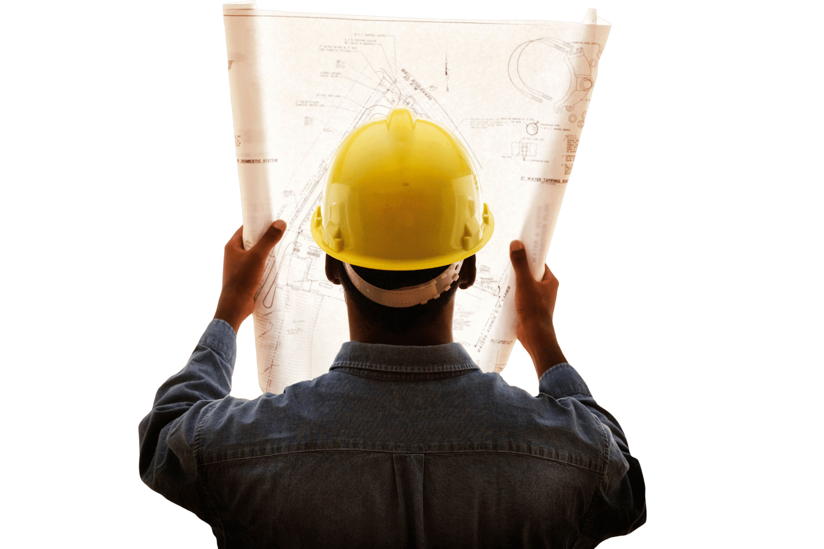 Solinro Builders engineers reviewing drawings on site